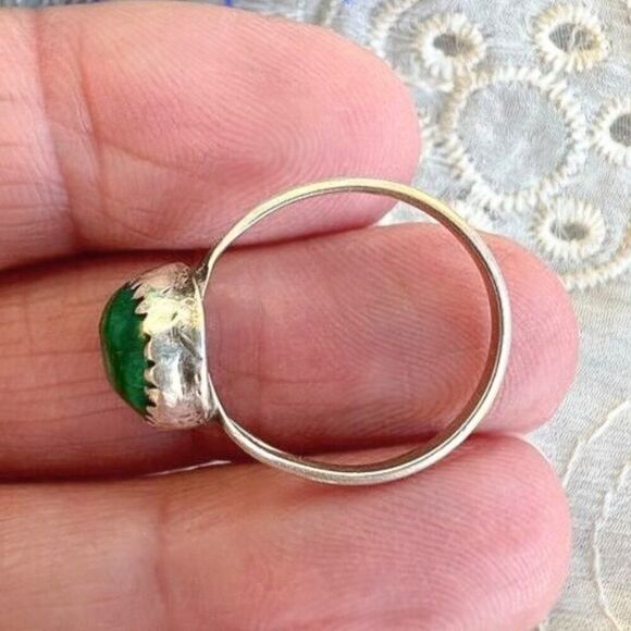 Vintage 80's Native American Turquoise Nugget Sterling Ring 5 3/4 - Picture 7 of 9